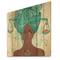 Designart - Portrait of Afro American Woman With Blue Hair I - Modern Print on Natural Pine Wood